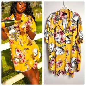 Rebdolls  Beach Party Button Down Floral Mini Dress Size 2X